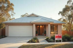 House with for sale sign House with for sale sign