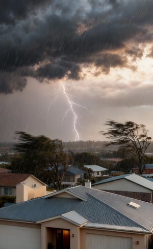 Storm passing over homes Storm passing over homes