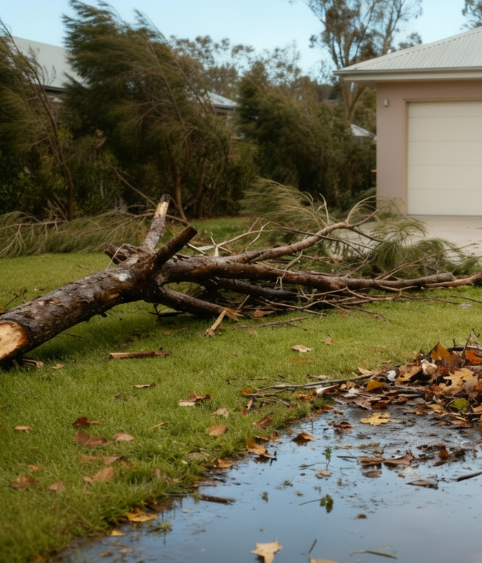 A tree that has fallen over post a storm A tree that has fallen over post a storm