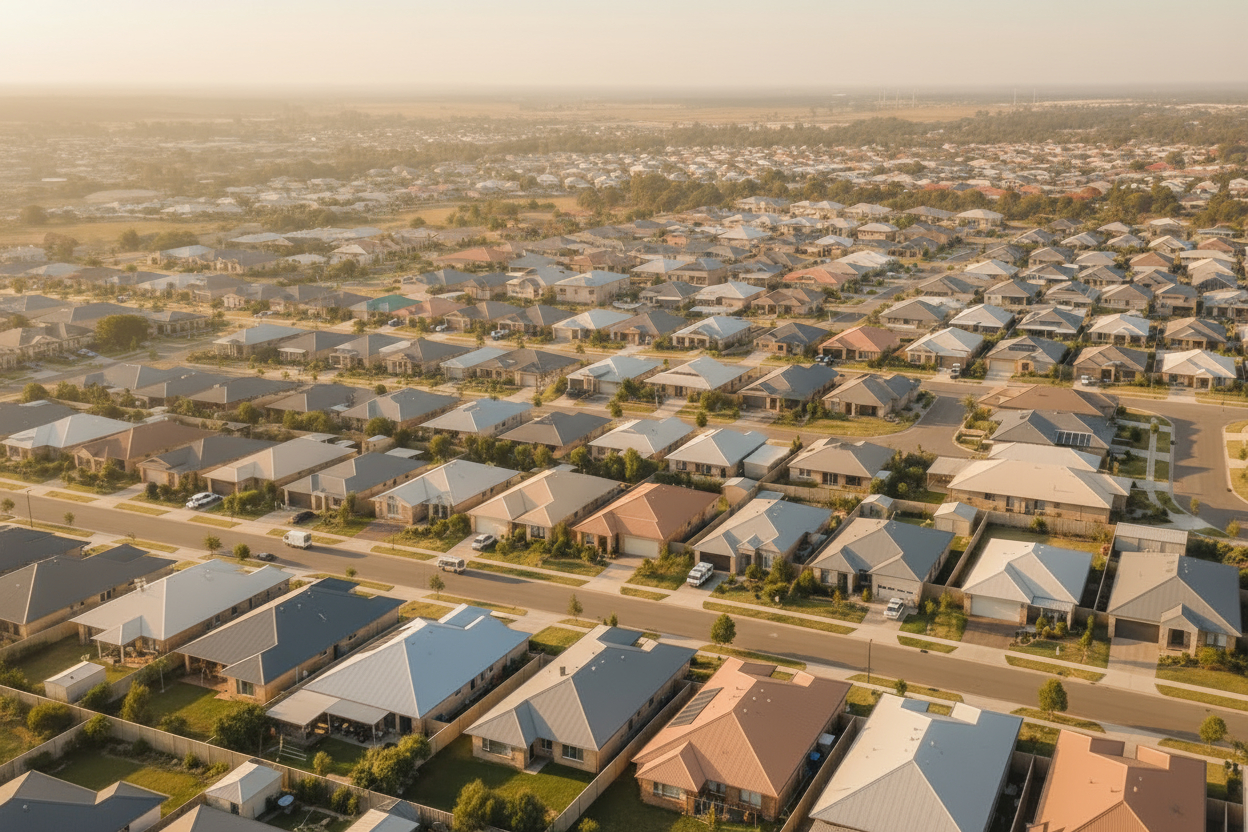 Birds eye view of houses