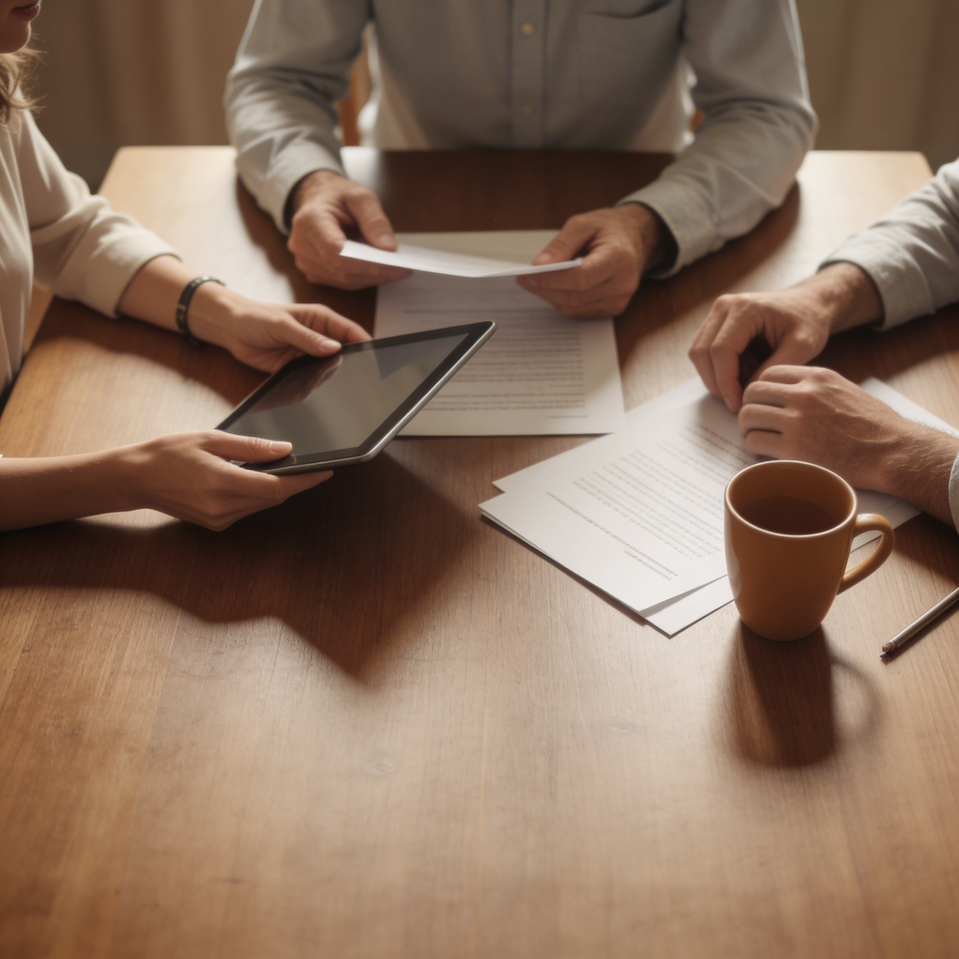 Family signing guarantor documents